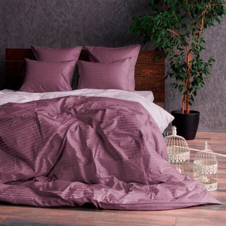 Комплект постельного белья страйп-сатин (фиолетовый)